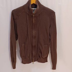 Sweater jacket American Rag, Men's, Brown with zipper -size l-